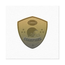 american football champions shield gallery wrap canvas