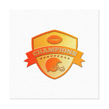 american football champions shield gallery wrap canvas