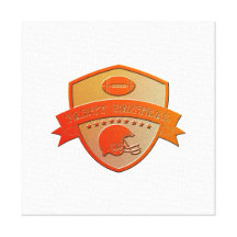 american football champions shield canvas print