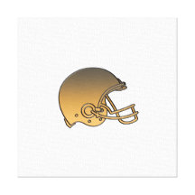 american football helmet golden metallic stretched canvas print