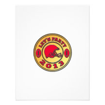 american football helmet lets party 2013 personalized invites