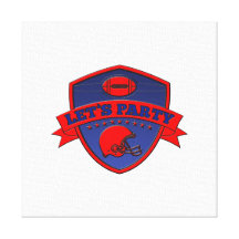 american football lets party shield canvas print