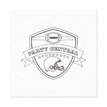 american football party central shield canvas prints