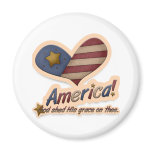 American God Shed His Grace On Thee Patriotic Refrigerator Magnets