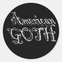 American Goth gothic girls an guys Round Stickers