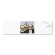 American Gothic Sock Monkeys Bumper Stickers