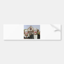 American Gothic Sock Monkeys Bumper Stickers