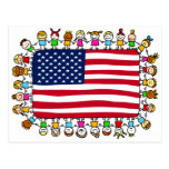 american happy children postcards