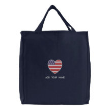 American Heart Embroidered Bag