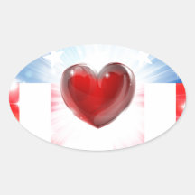 American Heart Patriotic Background Sticker