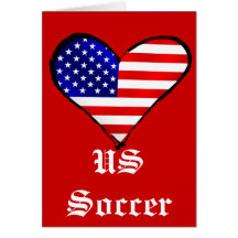 American heart USA Soccer lover US soccer gifts Greeting Card