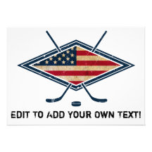 American Hockey Flag Logo Custom Announcement
