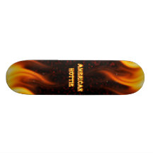 American Hottie fire and flames Red marble. Custom Skate Board
