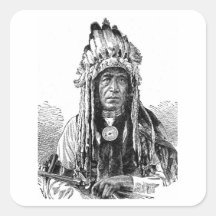 American Indian Square Stickers