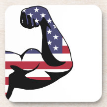 American Muscle Biceps Silhouette Drink Coasters