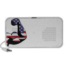 American Muscle Biceps Silhouette Laptop Speakers