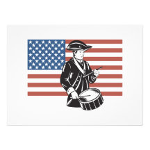American Patriot Drummer Stars and Stripes Flag Custom Announcement