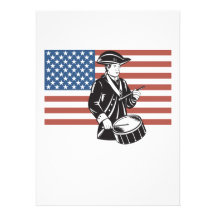 American Patriot Drummer Stars and Stripes Flag Invitation