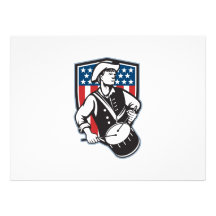 American Patriot Drummer With Flag Invitations