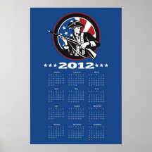 American Patriot Flag Poster Calendar 2012