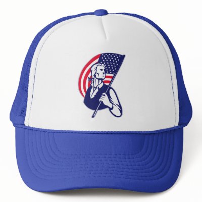 American Patriot Minuteman Stars and Stripes flag Trucker Hat by uniformed_personnel