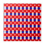 American patriotic red white and blue pattern tiles