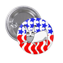 American Patriotic White Dog Button