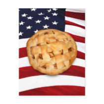 American Pie (Apple Pie with American Flag) Post Card