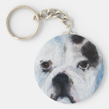 American pit bull puppy Keychain