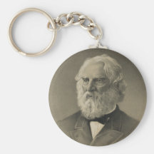 American Poet Henry Wadsworth Longfellow Portrait Keychains