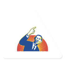 American President Barack Obama pointing forward