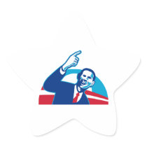 American President Barack Obama pointing forward