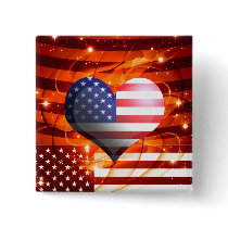 american pride heart design pinback buttons