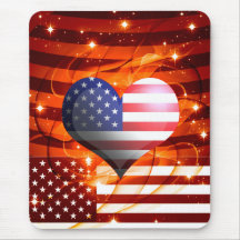 american pride heart design mouse pad
