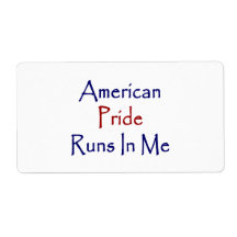 American Pride Runs In Me Shipping Labels