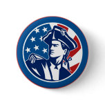 American revolutionary general soldier minuteman pinback button