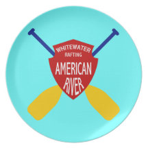 American River Whitewater Rafting Party Plates