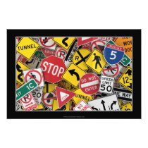 American road signs photo print