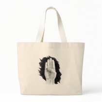 AMERICAN SIGN LANGUAGE LETTER "B" TOTE BAGS