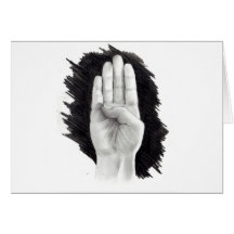 AMERICAN SIGN LANGUAGE LETTER "B" CARD