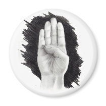 AMERICAN SIGN LANGUAGE LETTER "B" REFRIGERATOR MAGNET