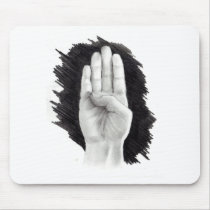 AMERICAN SIGN LANGUAGE LETTER "B" MOUSE MAT