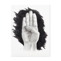 AMERICAN SIGN LANGUAGE LETTER "B" POSTCARD