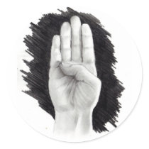 AMERICAN SIGN LANGUAGE LETTER "B" STICKERS