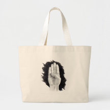 AMERICAN SIGN LANGUAGE LETTER "B" TOTE BAGS