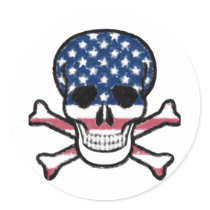 American Skull Sticker