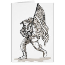 american soldier military serviceman card