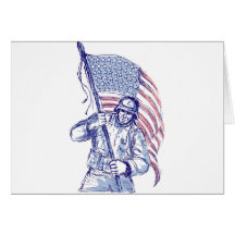 american soldier military serviceman flag greeting cards