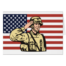 american soldier military serviceman greeting card