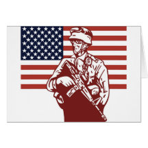 american soldier military serviceman greeting card